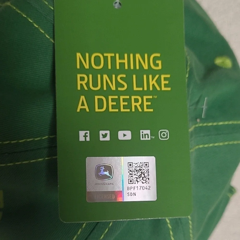 John Deere Green Youth & Black/White Adult Hats‎ NWT Papa/Child